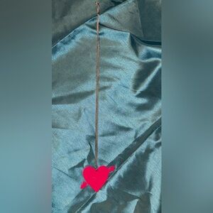 Plastic heart pendant necklace y2k